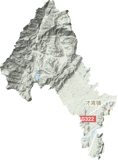 才湾镇地形地图