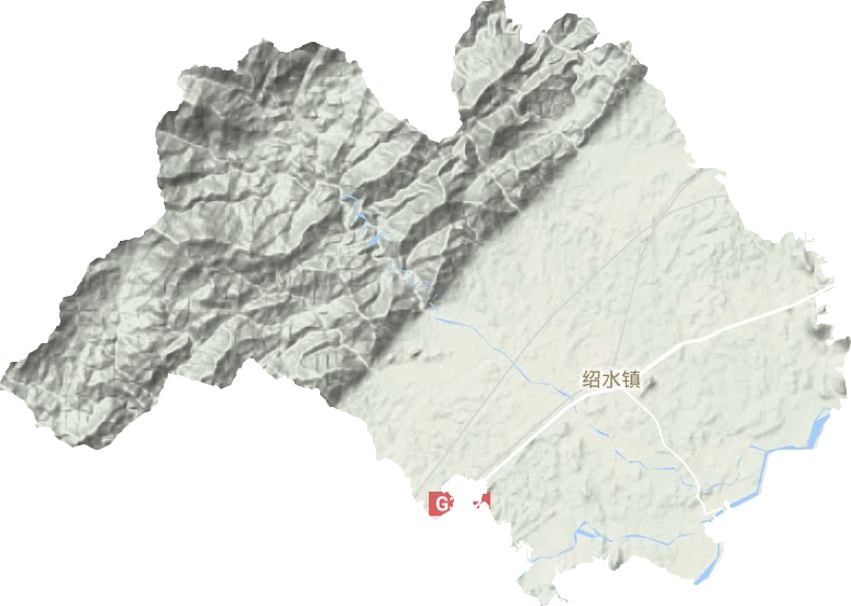 绍水镇地形地图