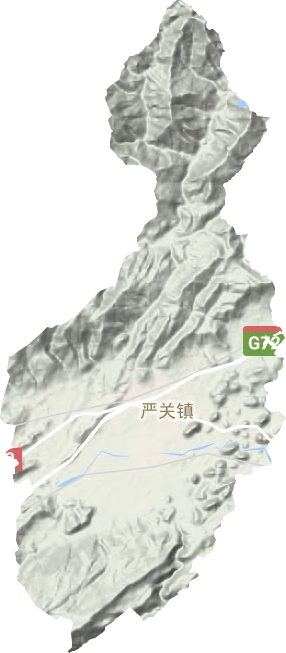 严关镇地形地图