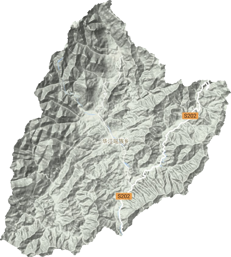 华江瑶族乡地形地图