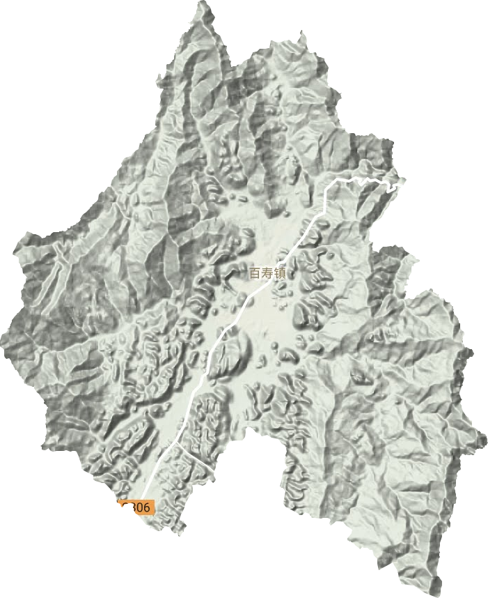 百寿镇地形地图