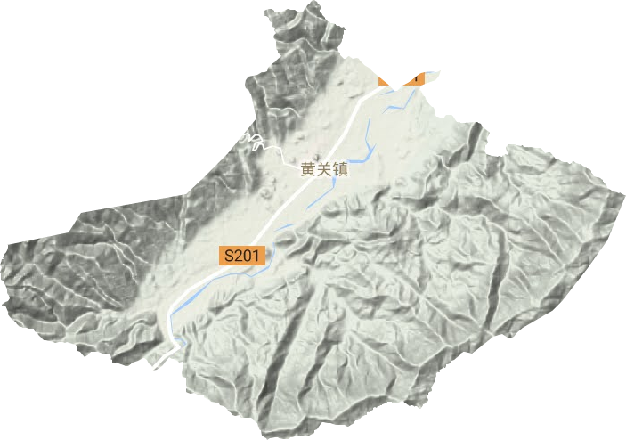 黄关镇地形地图