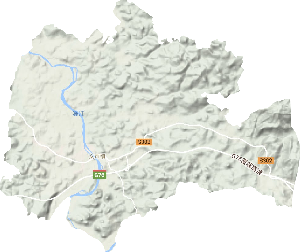 文市镇地形地图