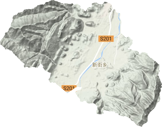 新街镇地形地图
