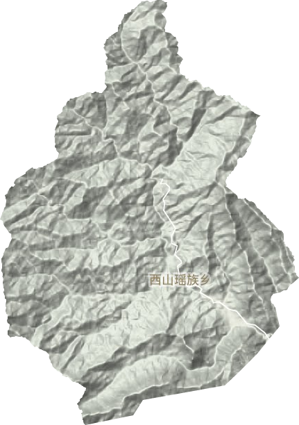 西山瑶族乡地形地图
