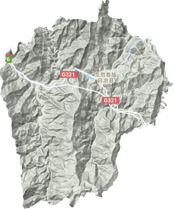 龙胜镇地形地图