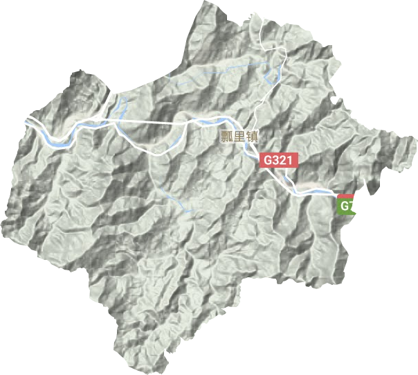 瓢里镇地形地图