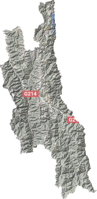 德钦县地形地图
