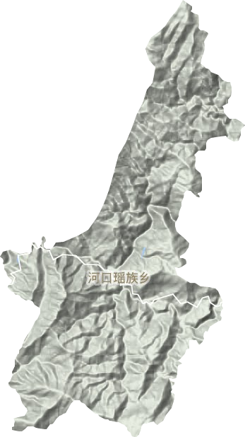 河口瑶族乡地形地图