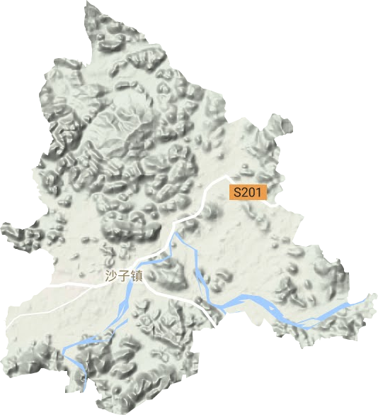 沙子镇地形地图
