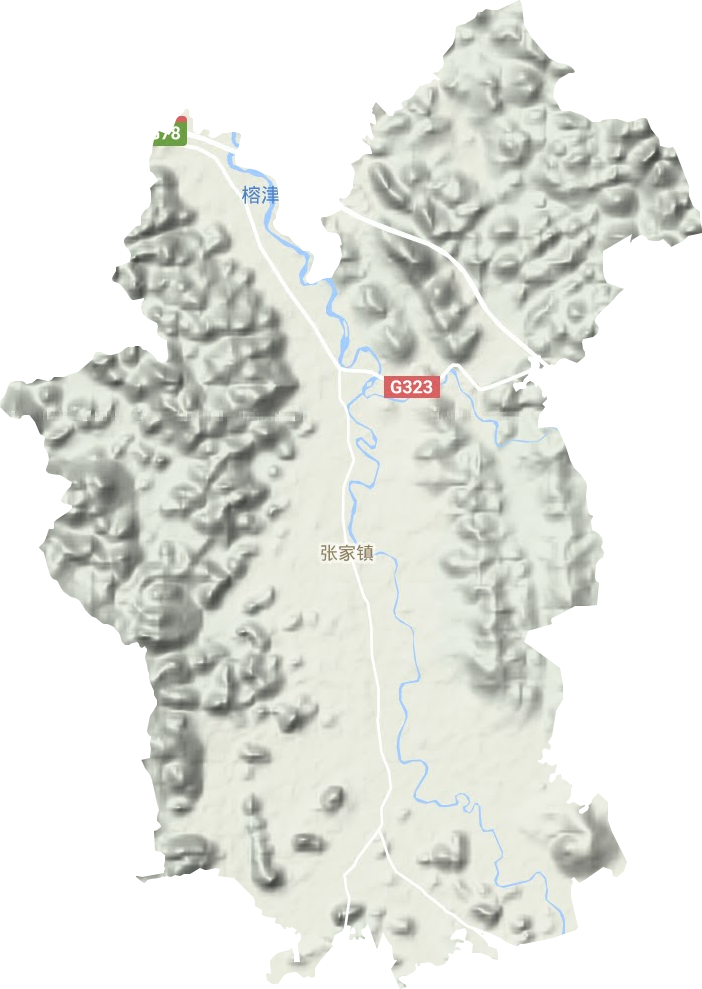 张家镇地形地图