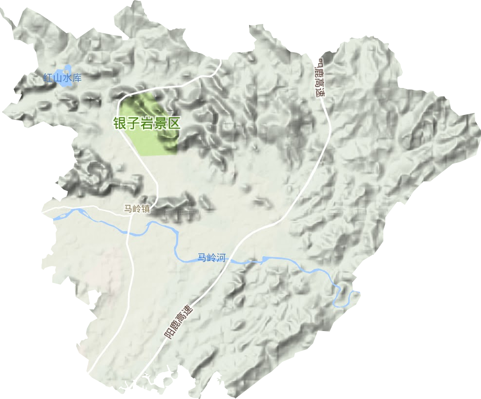 马岭镇地形地图