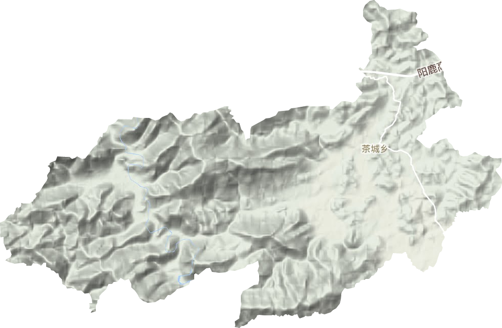 茶城乡地形地图