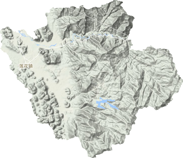 莲花镇地形地图
