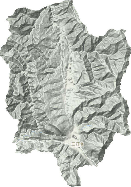 三江乡地形地图