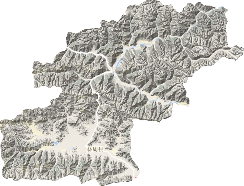 林周县地形地图