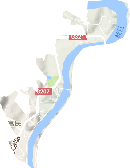 富民街道地形地图