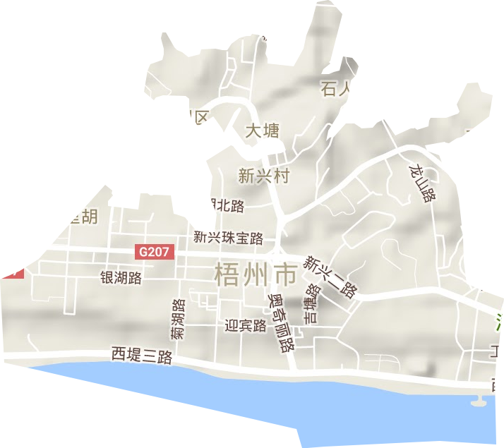 大塘街道地形地图