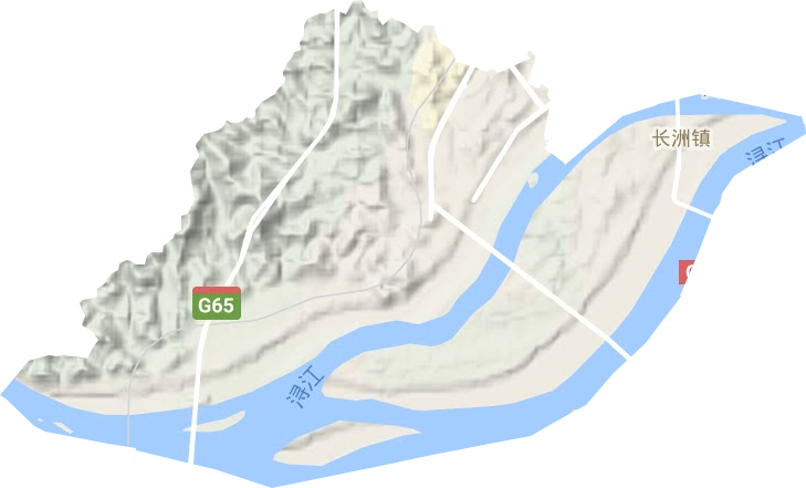 长洲镇地形地图