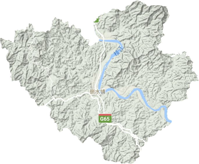 倒水镇地形地图