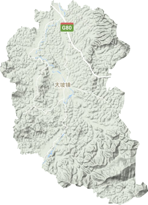 大坡镇地形地图