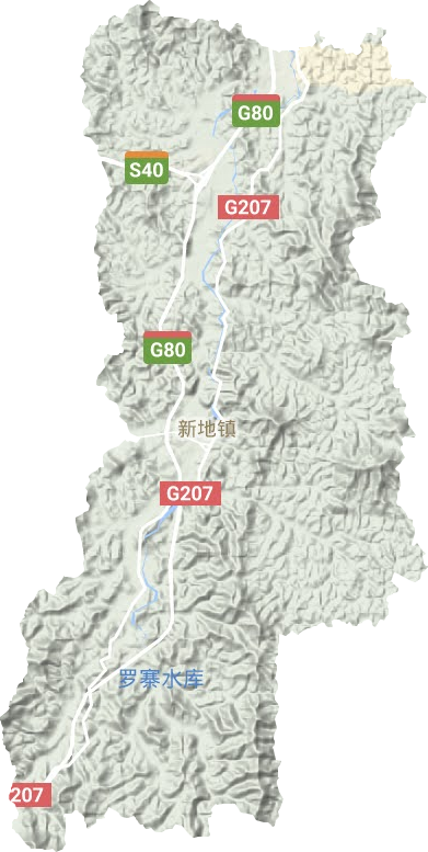 新地镇地形地图