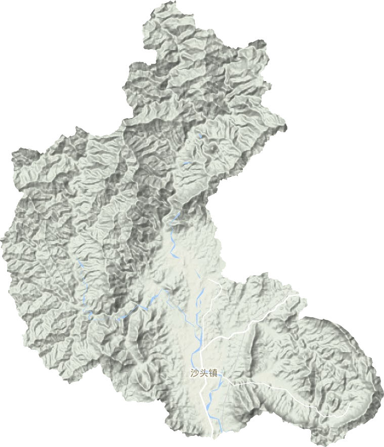 沙头镇地形地图