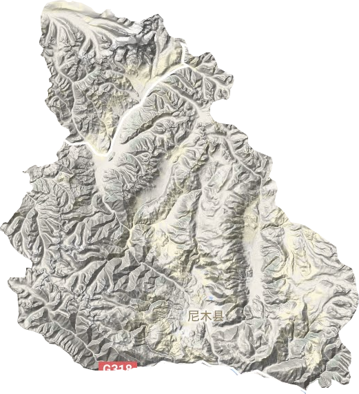 尼木县地形地图