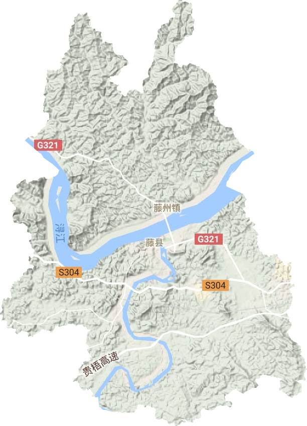 藤州镇地形地图