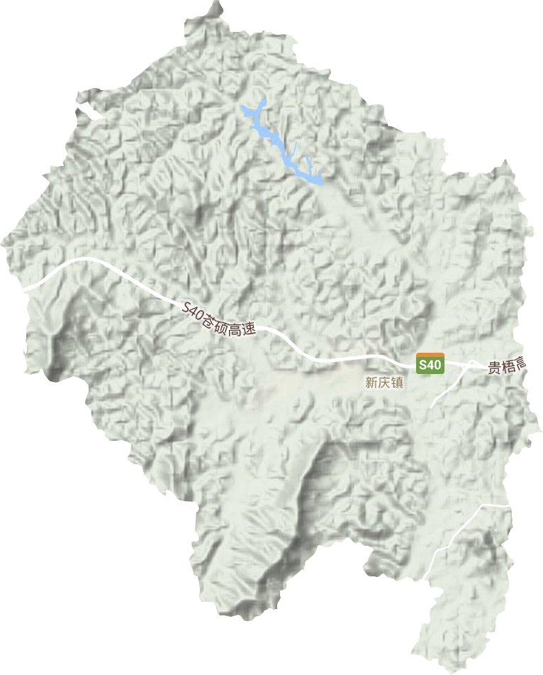 新庆镇地形地图