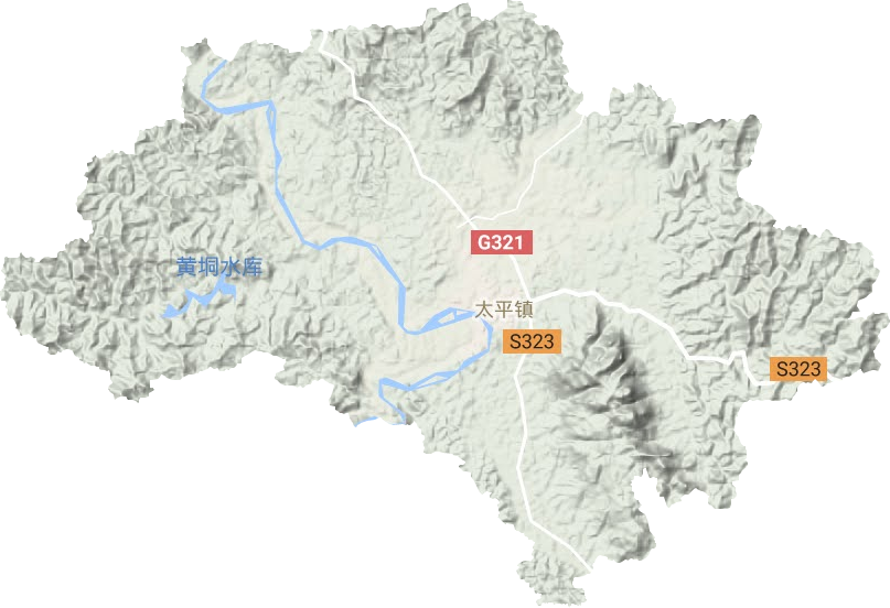 太平镇地形地图