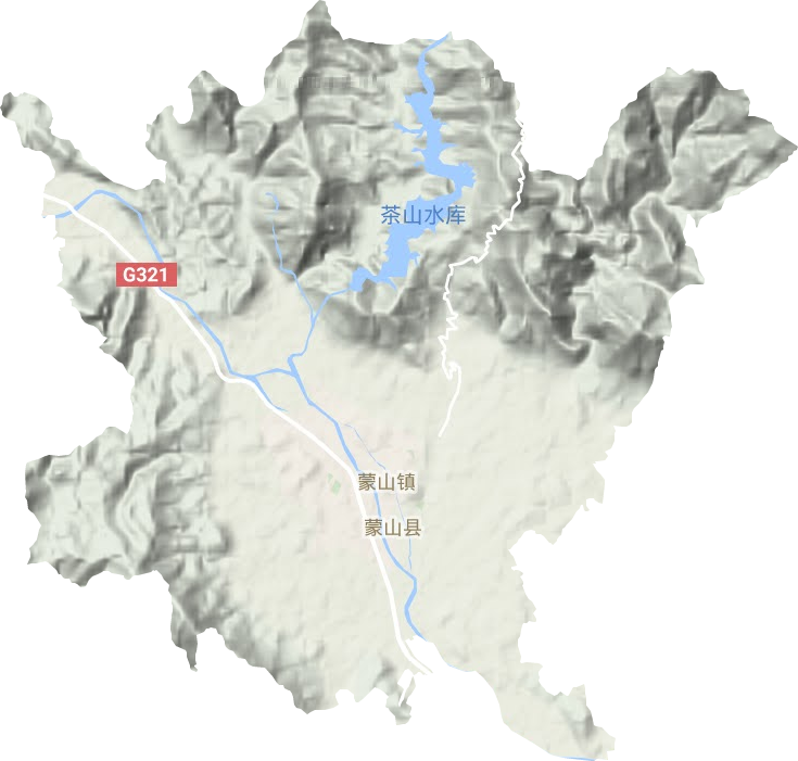 蒙山镇地形地图