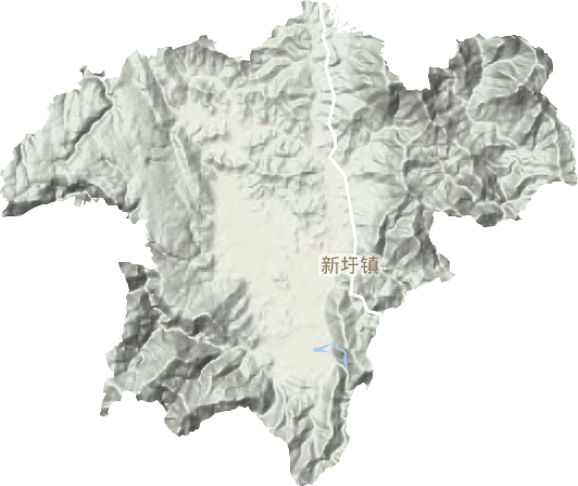 新圩镇地形地图