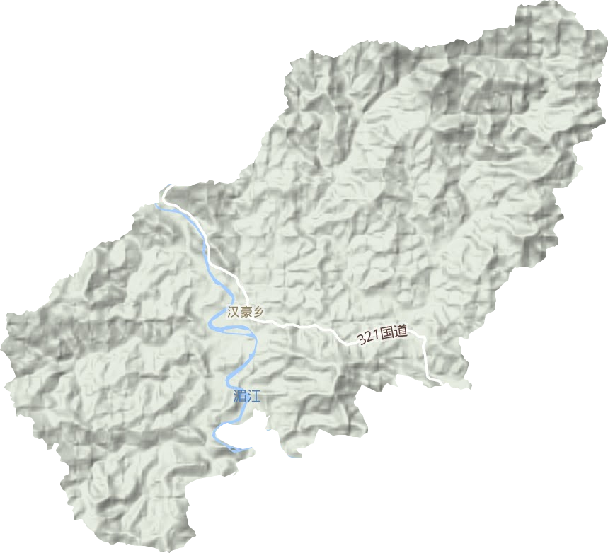 汉豪乡地形地图