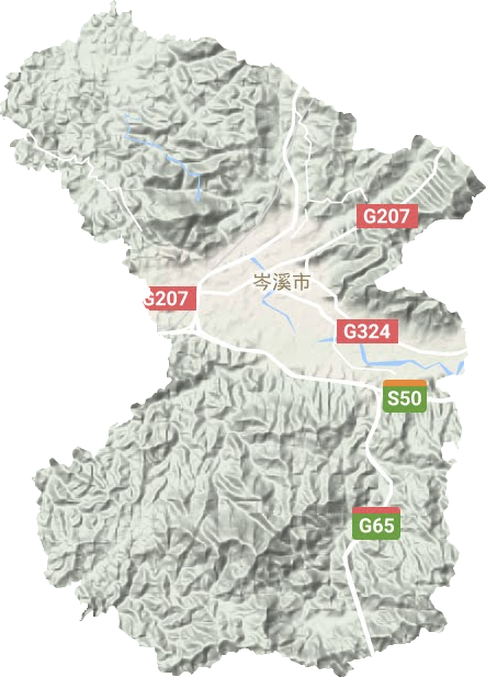 岑城镇地形地图