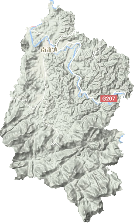 南渡镇地形地图