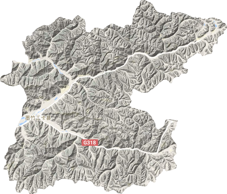 墨竹工卡县地形地图