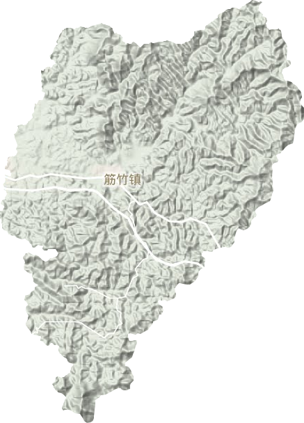 筋竹镇地形地图