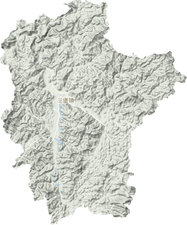 三堡镇地形地图