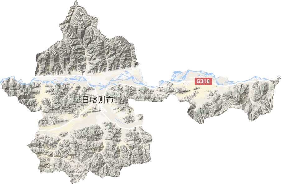 桑珠孜区地形地图