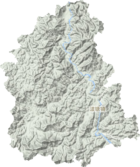 波塘镇地形地图