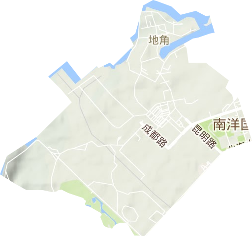 地角街道地形地图