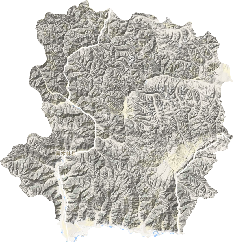 南木林县地形地图