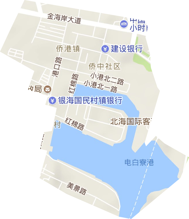 侨港镇地形地图