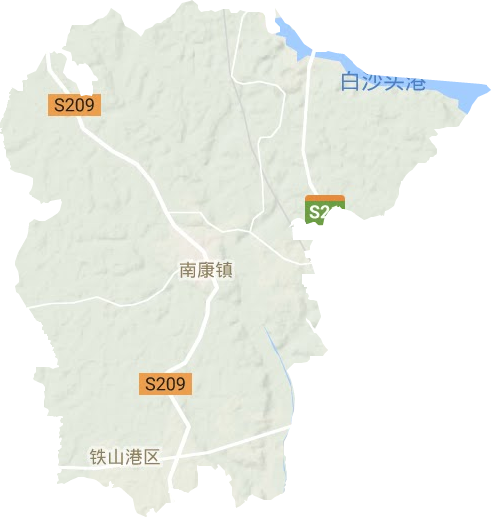 南康镇地形地图