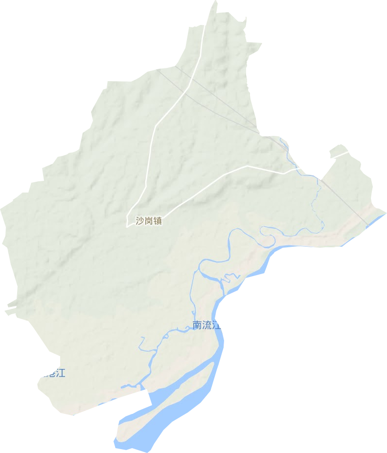 沙岗镇地形地图