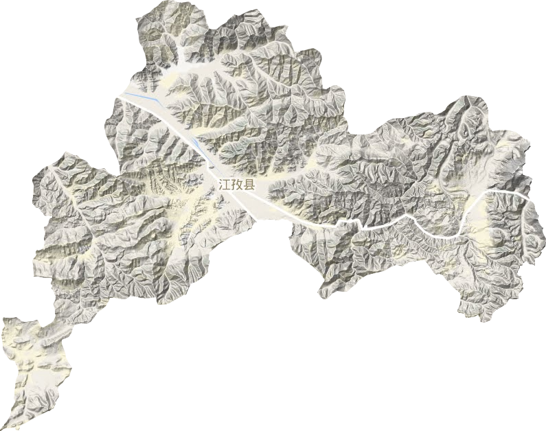 江孜县地形地图