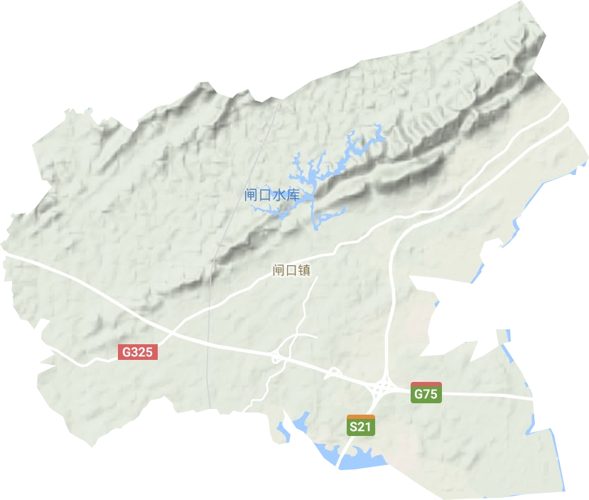 闸口镇地形地图