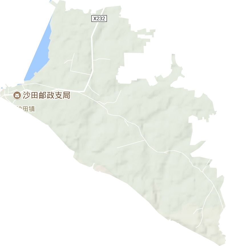 沙田镇地形地图