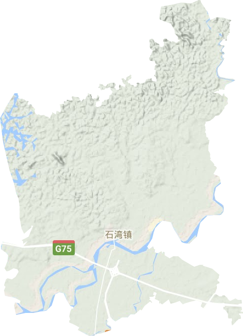 石湾镇地形地图